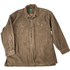 ARCADIA Mens Brown Corduroy‎ Button Down Shirt Rustic Simplicity XL Heavyweight